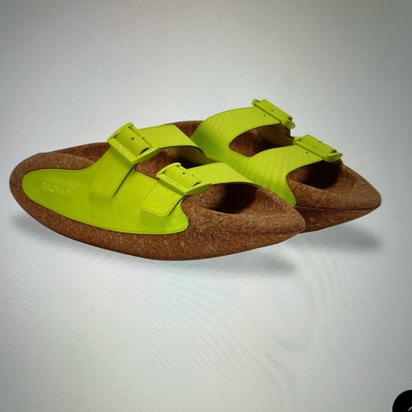 Men’s Balmain B-It Slides (mules) - leather, rubber, cork - Picture 11 of 12